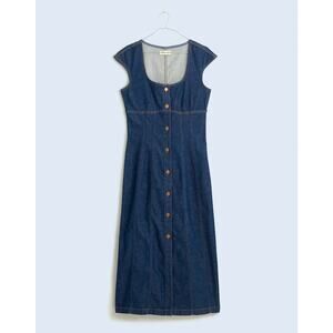 Madewell Denim Square-Neck Midi Dress in Benton Wash 10